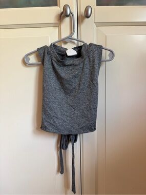 Honeycut Charcoal Gray Crop Tie-Back Tank Top